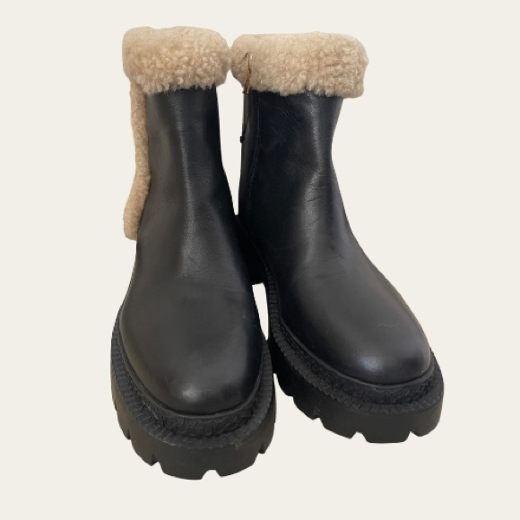 NWOT COACH Jane Ankle Boots - black leather & shearling (brand new without tags) - Picture 9 of 11